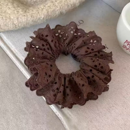 Lace Hair Scrunchies  Soft Elastic Hair Ties For Women Ponytails 8