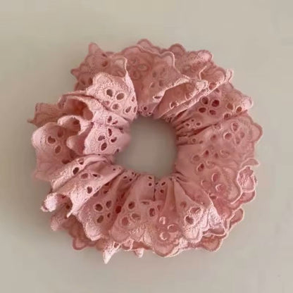 Lace Hair Scrunchies  Soft Elastic Hair Ties For Women Ponytails 9