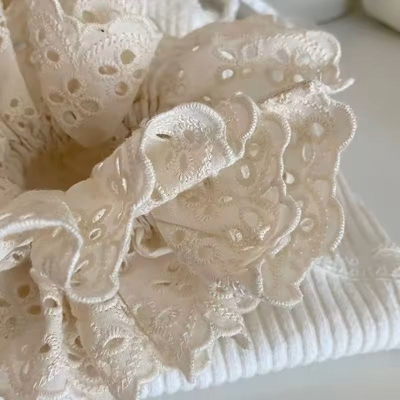 Lace Hair Scrunchies  Soft Elastic Hair Ties For Women Ponytails 4