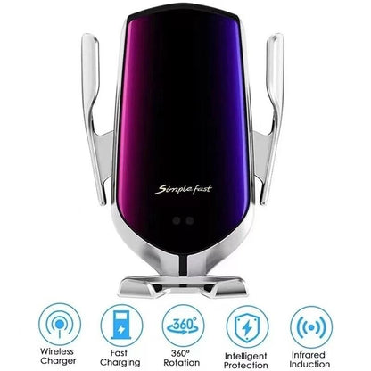Smart Sensor Car Phone Holder AutoClamping Wireless Charging Mount 10W Fast Charge 5