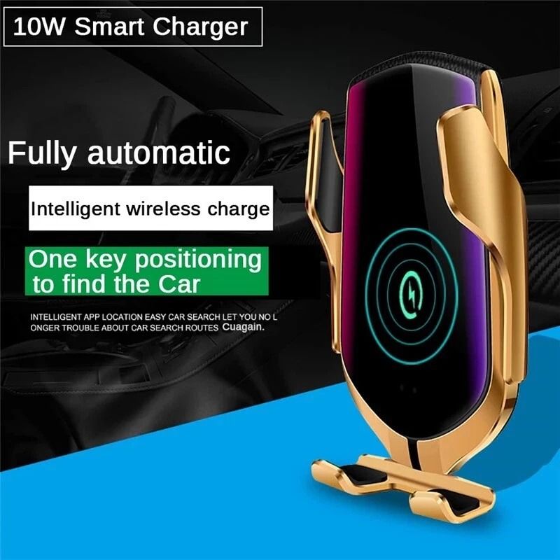 Smart Sensor Car Phone Holder AutoClamping Wireless Charging Mount 10W Fast Charge 2