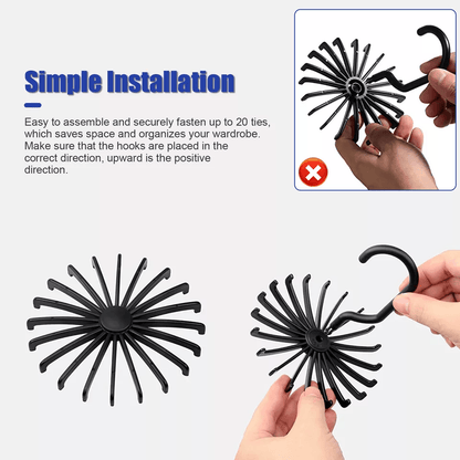 Neck Tie Rack Rotating Adjustable Hanger Organizer For Ties Scarves Belts  Accessories SpaceSaving  4
