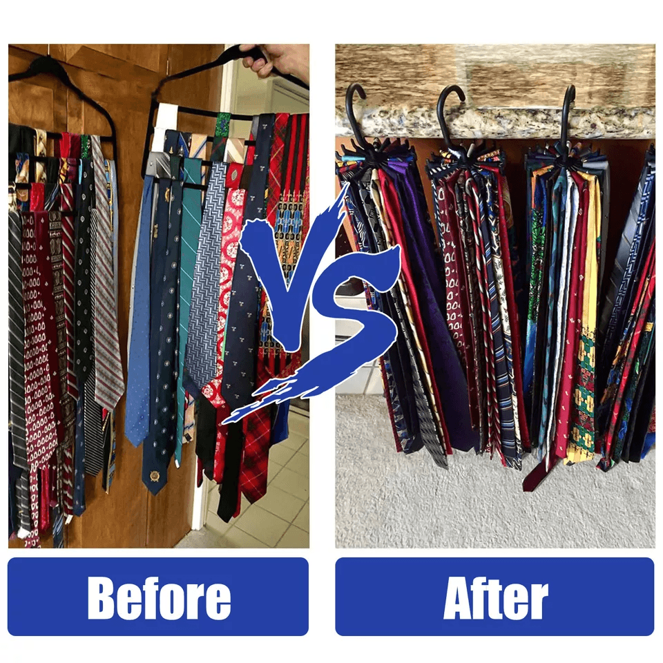 Neck Tie Rack Rotating Adjustable Hanger Organizer For Ties Scarves Belts  Accessories SpaceSaving  2
