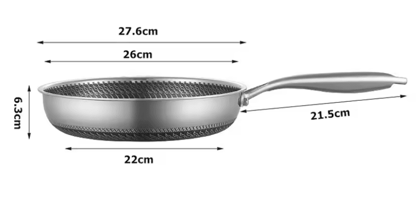 Stainless Steel Honeycomb Nonstick Frying Pan With Lid For Induction And Gas Cooktops 6