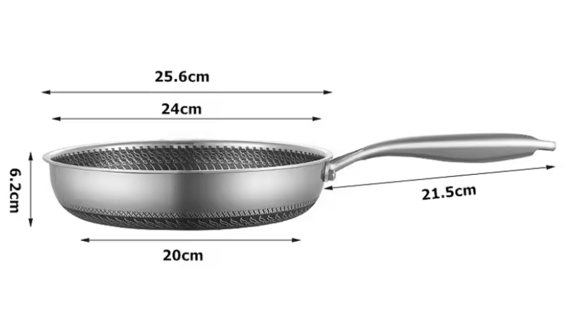 Stainless Steel Honeycomb Nonstick Frying Pan With Lid For Induction And Gas Cooktops 5