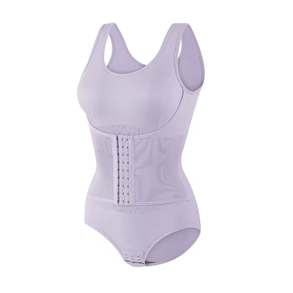 Zipper Waist Trainer Bodysuit  Tummy Control Shapewear With Belt 5
