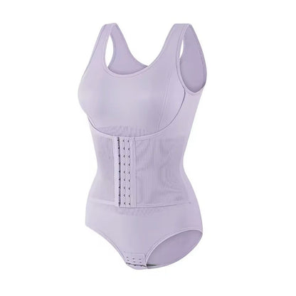 Zipper Waist Trainer Bodysuit  Tummy Control Shapewear With Belt 5