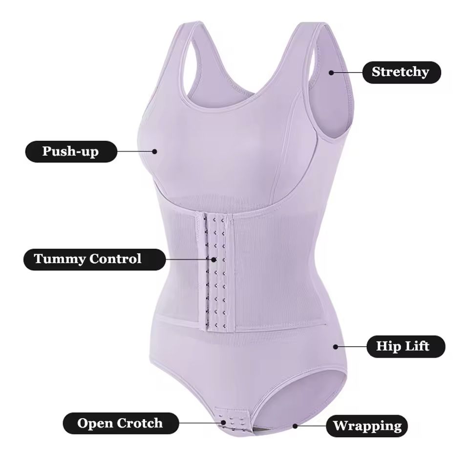 Zipper Waist Trainer Bodysuit  Tummy Control Shapewear With Belt 6