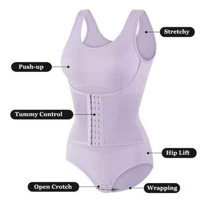 Zipper Waist Trainer Bodysuit  Tummy Control Shapewear With Belt 6