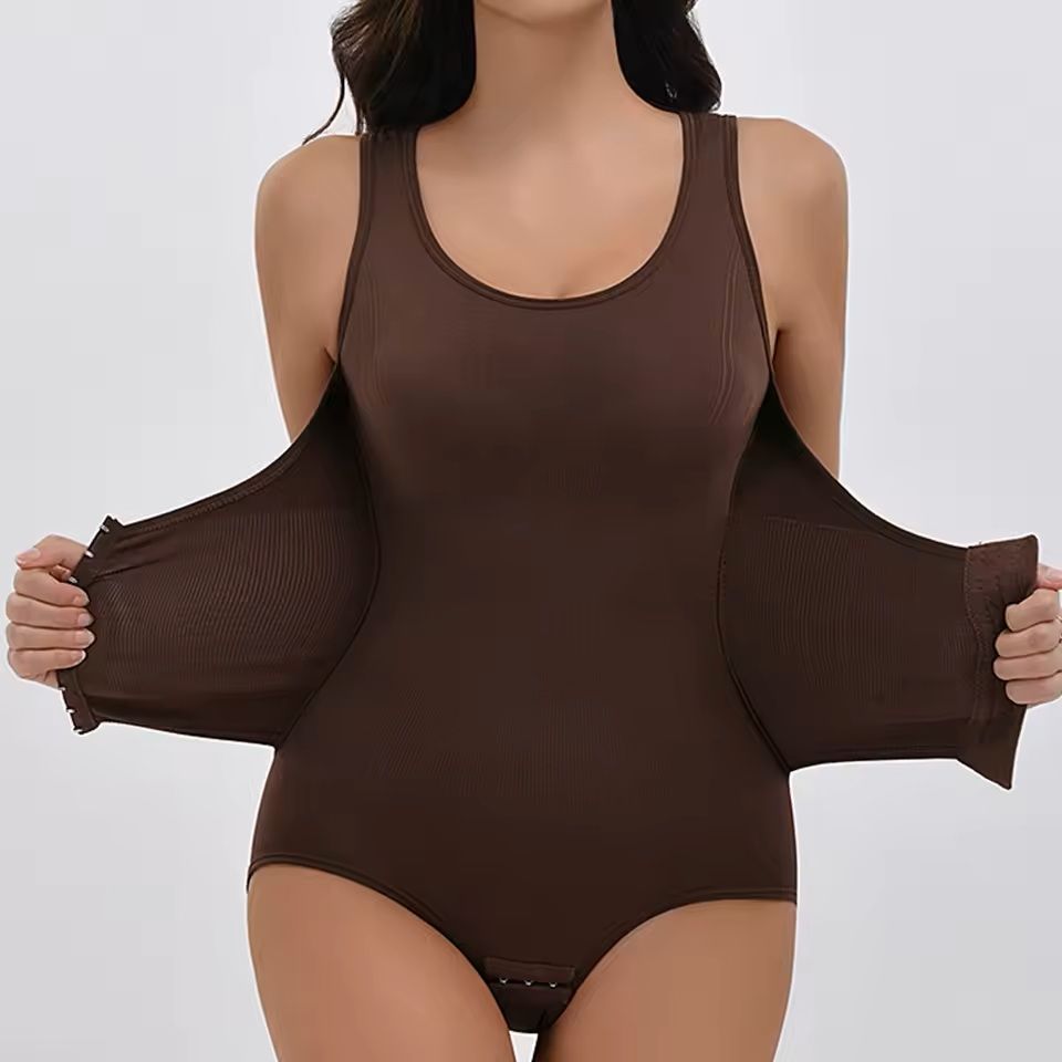 Zipper Waist Trainer Bodysuit – Tummy Control Shapewear with Belt