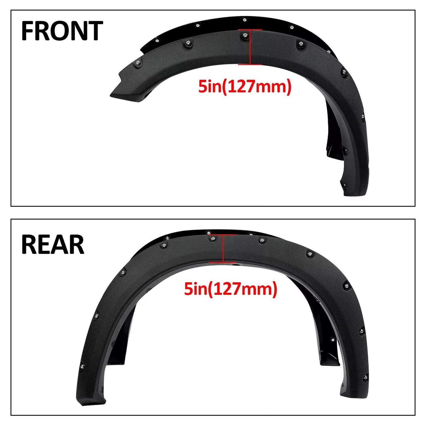 20092023 Dodge Ram 1500 Black Pocket Riveted Wheel Fender Flares  BoltOn Style  No Cutting Needed 9