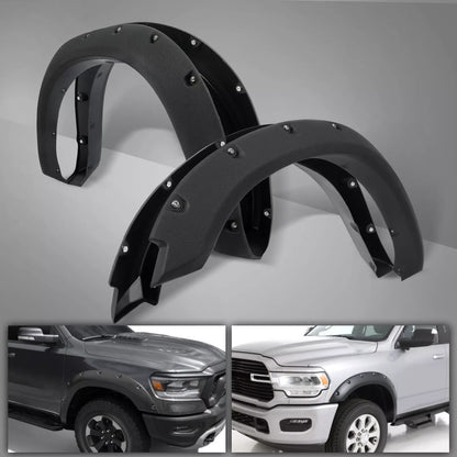 20092023 Dodge Ram 1500 Black Pocket Riveted Wheel Fender Flares  BoltOn Style  No Cutting Needed 11