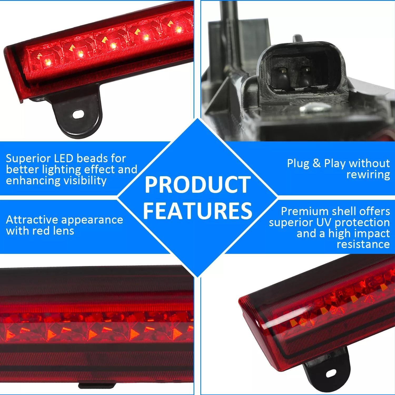 LED 3rd Third High Mount Brake Light For 20002006 Chevy Tahoe Suburban  Bright LED Cargo Light 8