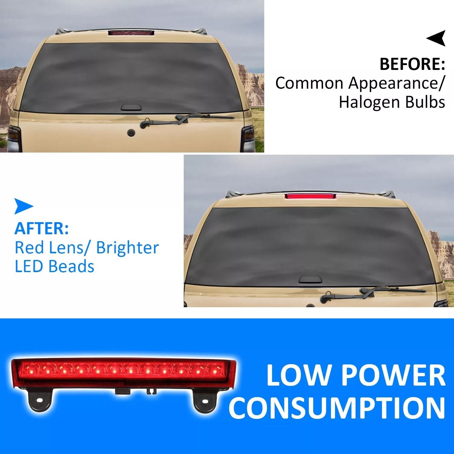 LED 3rd Third High Mount Brake Light For 20002006 Chevy Tahoe Suburban  Bright LED Cargo Light 12