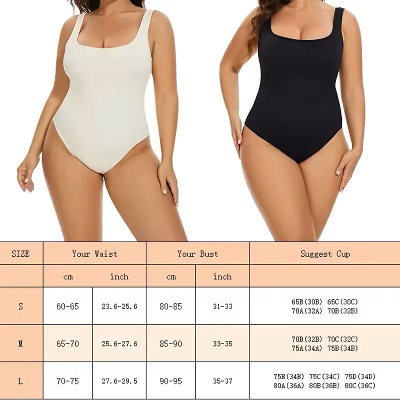 Ribbed Tummy Control Bodysuit  Light Compression Shaper With Open Crotch 3