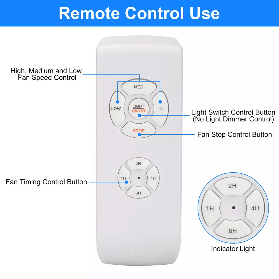 Universal Ceiling Fan Lamp Light Wireless Timing Remote Control Receiver Kit Easy Installation Smar 5