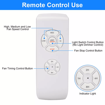 Universal Ceiling Fan Lamp Light Wireless Timing Remote Control Receiver Kit Easy Installation Smar 5