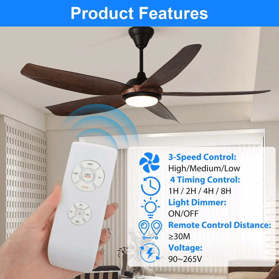 Universal Ceiling Fan Lamp Light Wireless Timing Remote Control Receiver Kit Easy Installation Smar 2