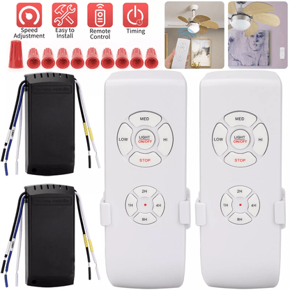 Universal Ceiling Fan Lamp Light Wireless Timing Remote Control Receiver Kit, Easy Installation, Smart Timer, Compatible