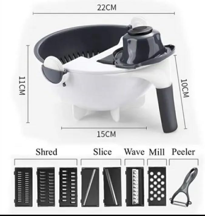 9 In 1 Vegetable Cutter Multifunctional Manual Slicer Grater And Chopper For Kitchen Prep 6