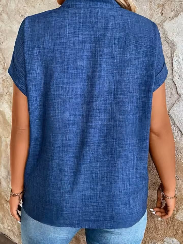 Elegant VNeck Batwing Sleeve Top  Lightweight Spring  Summer Blouse For Women 4