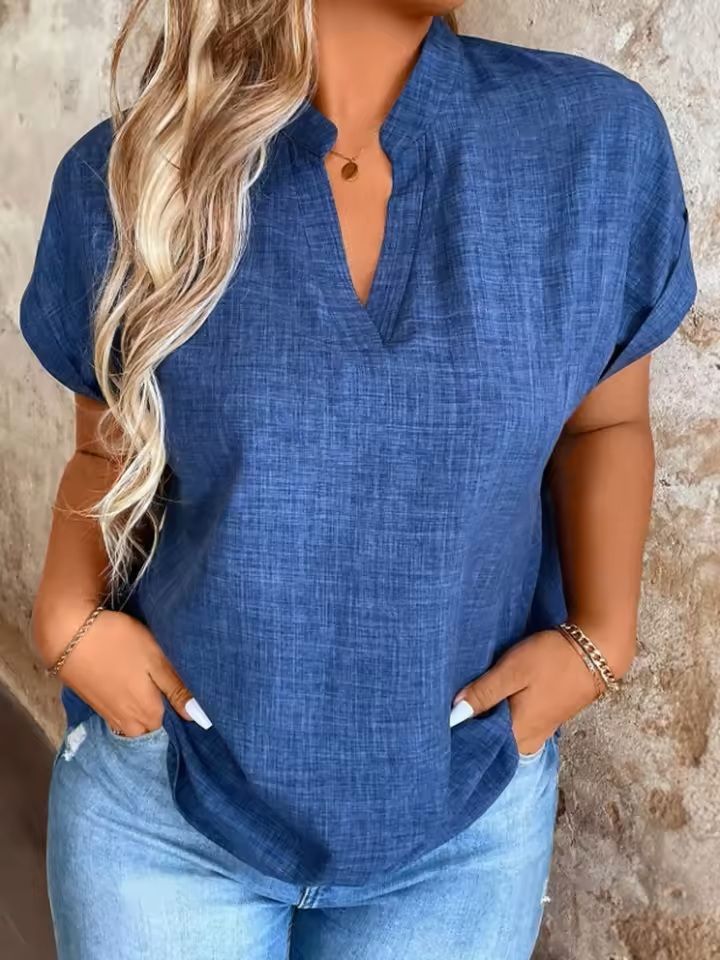 Elegant VNeck Batwing Sleeve Top  Lightweight Spring  Summer Blouse For Women 5