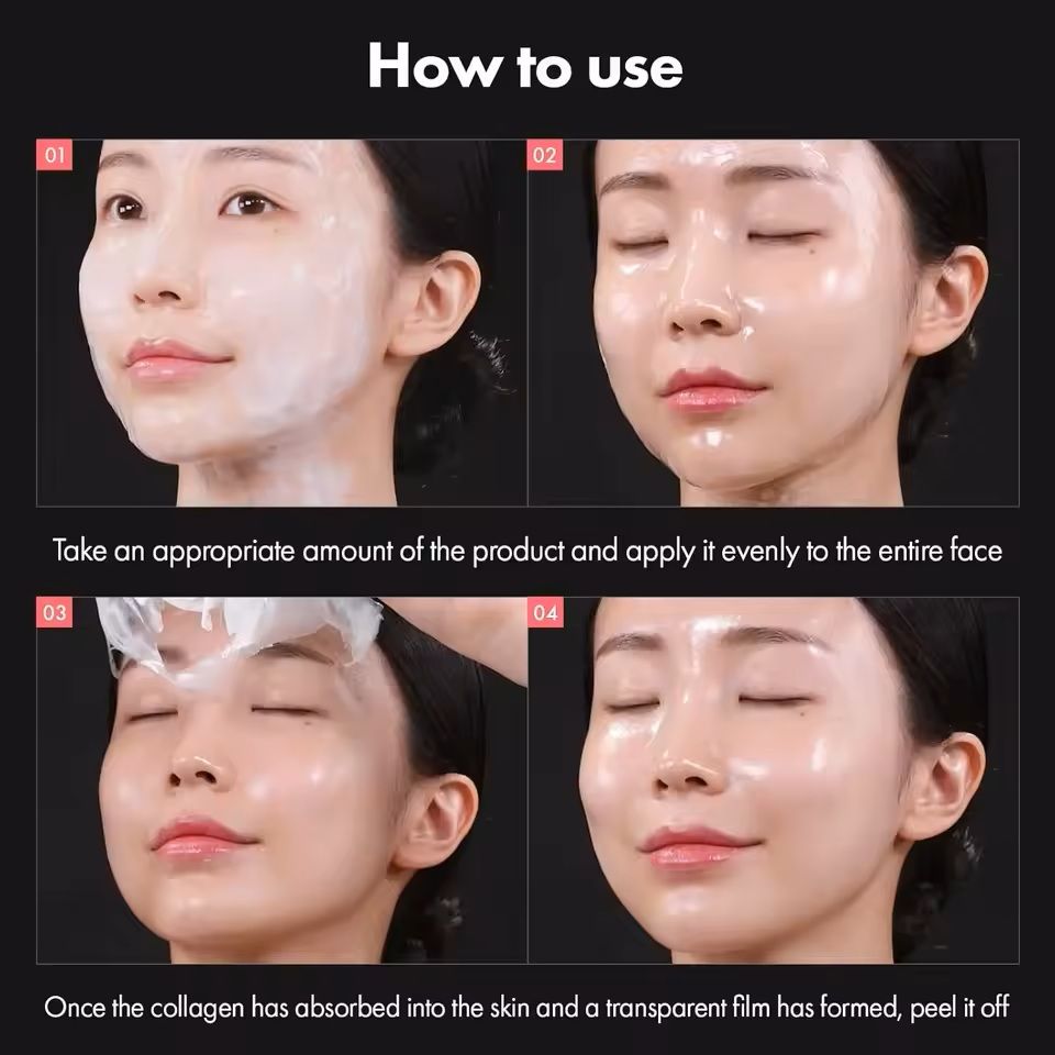 Real Collagen Wrapping Mask  670000ppm Elasticity PeelOff Facial Treatment 3