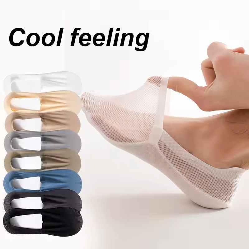 Men's Invisible Summer Socks 3-Pair Pack – Breathable No Show Mesh Boat Socks