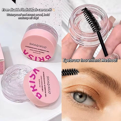 Eyebrow Styling Gel Soap  Natural 3D Brow Shaper With Clear Hold And Grooming Brush 2