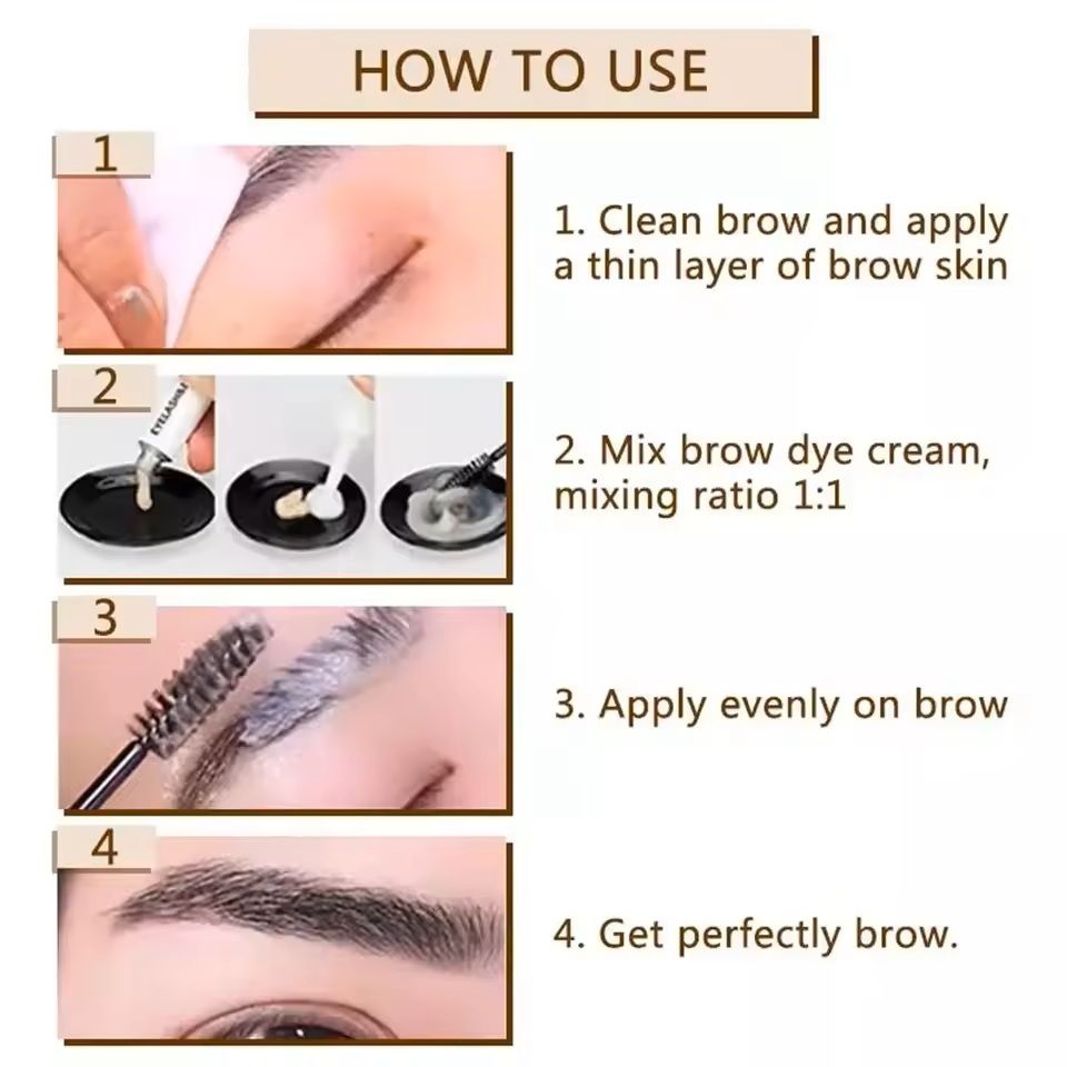 15 Minute Eyelash And Eyebrow Tint Kit  Fast Henna Gel Dye For Brows And Lashes 3
