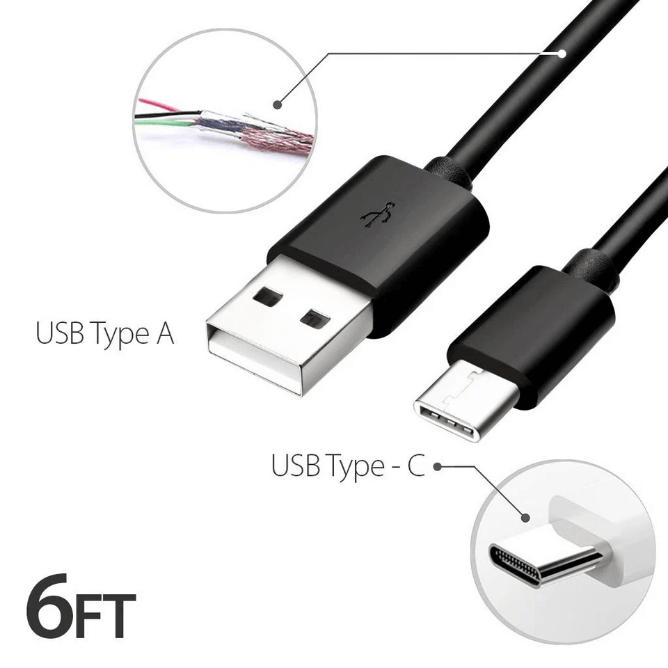 USB C Type C SyncCharge Cable With Fast Wall Charger High Speed Power  Data 3
