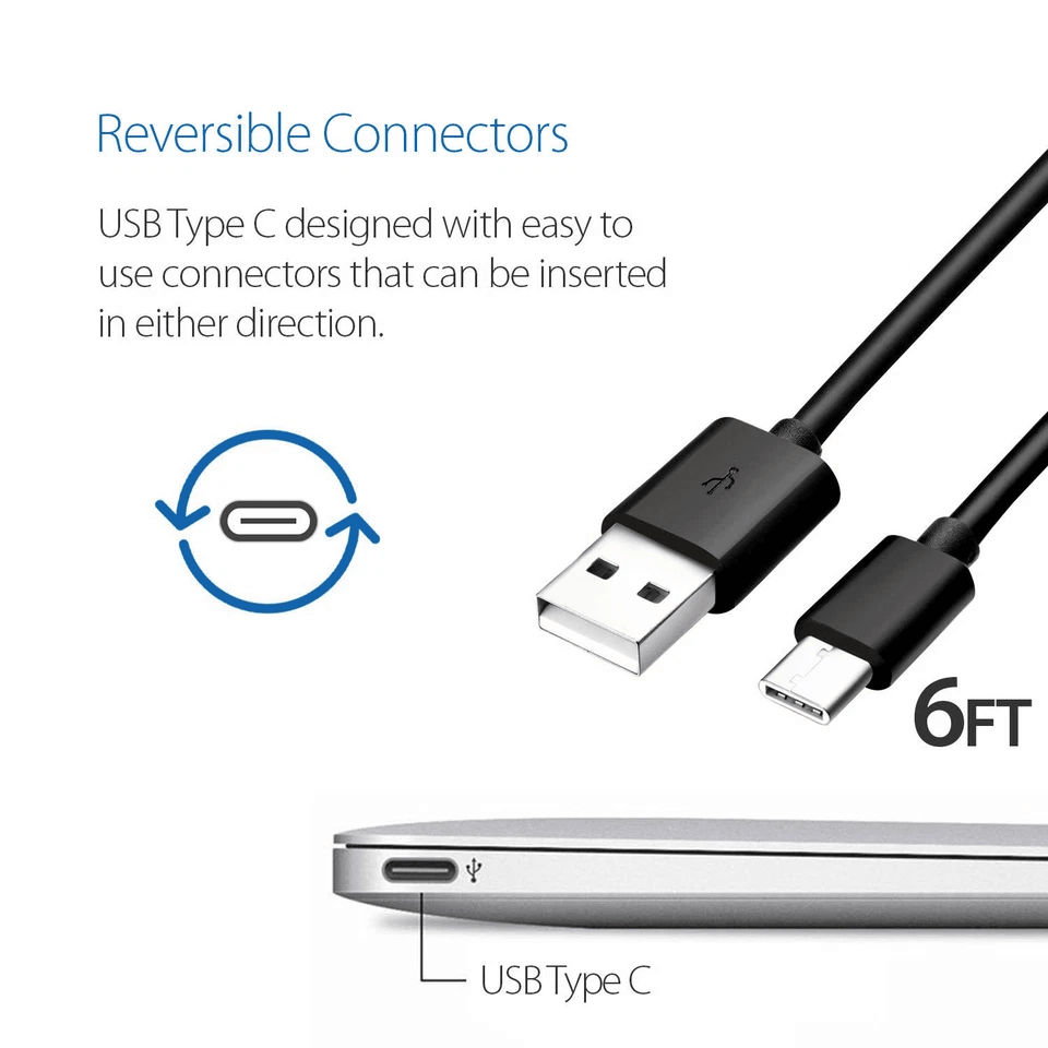 USB C Type C SyncCharge Cable With Fast Wall Charger High Speed Power  Data 4