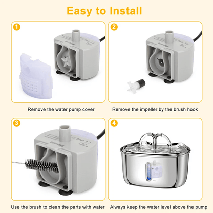 Cat Water Dispenser Pump With USB Rechargeable Motor LED Light Pet Drinking Fountain For Cats And S 6