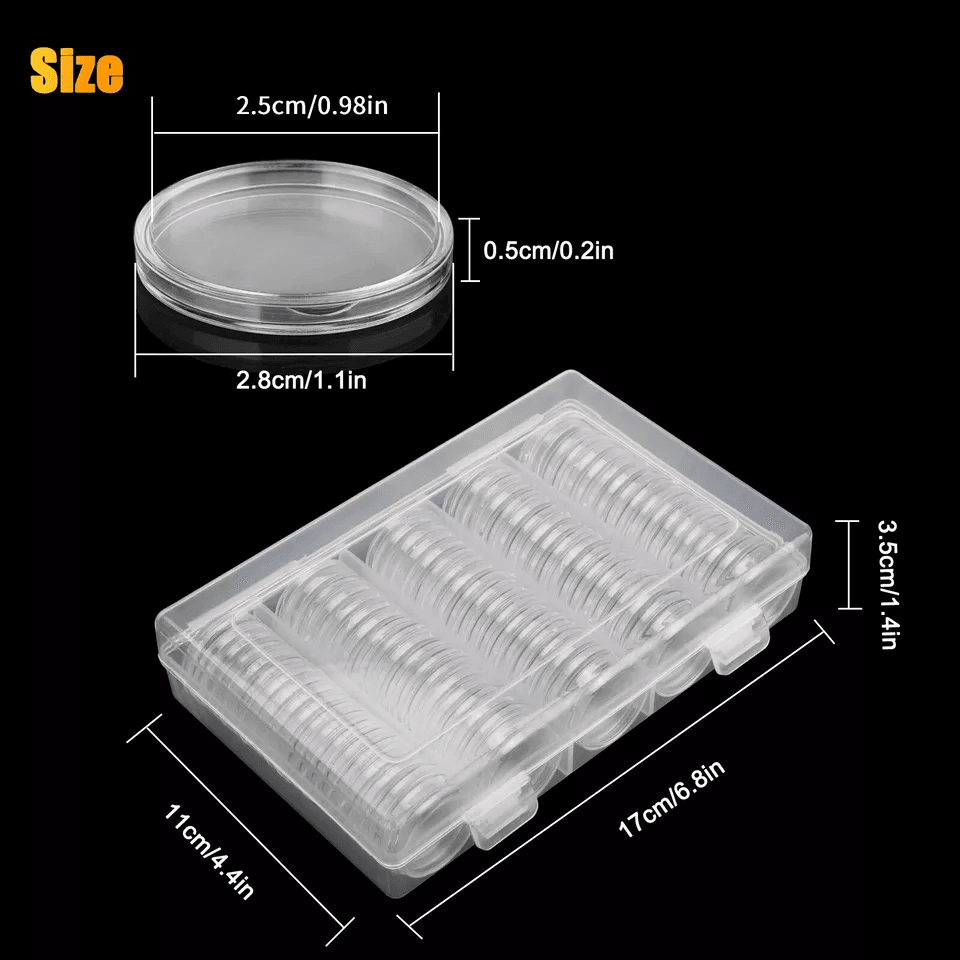 Clear Coin Storage Box Capsules Holder For Quarter Dollar Secure Coin Collecting Supplies For Coin  4
