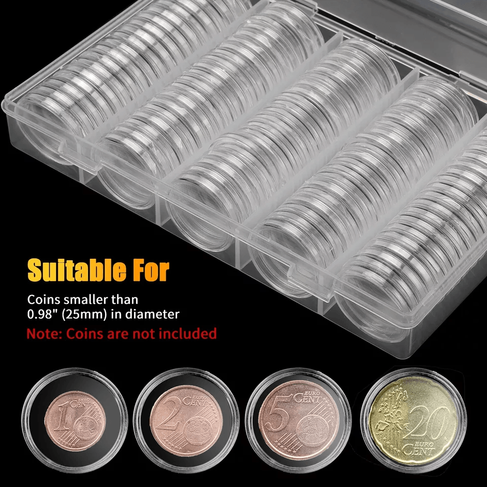 Clear Coin Storage Box Capsules Holder For Quarter Dollar Secure Coin Collecting Supplies For Coin  2