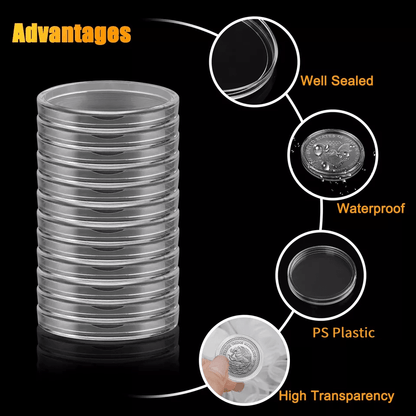 Clear Coin Storage Box Capsules Holder For Quarter Dollar Secure Coin Collecting Supplies For Coin  1