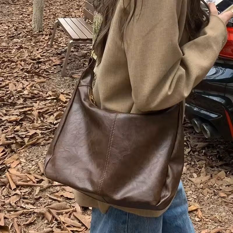 Luxury Cowhide Shoulder Bag For Women  Elegant Leather Tote Handbag For Everyday Style 1