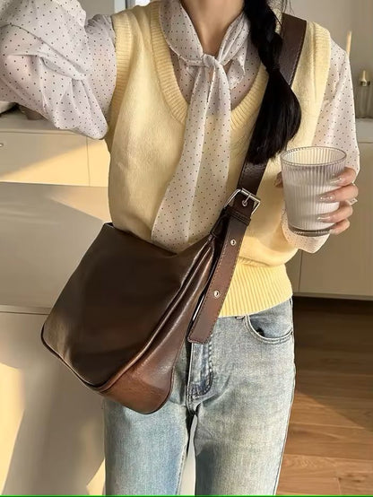 Luxury Cowhide Shoulder Bag For Women  Elegant Leather Tote Handbag For Everyday Style 7