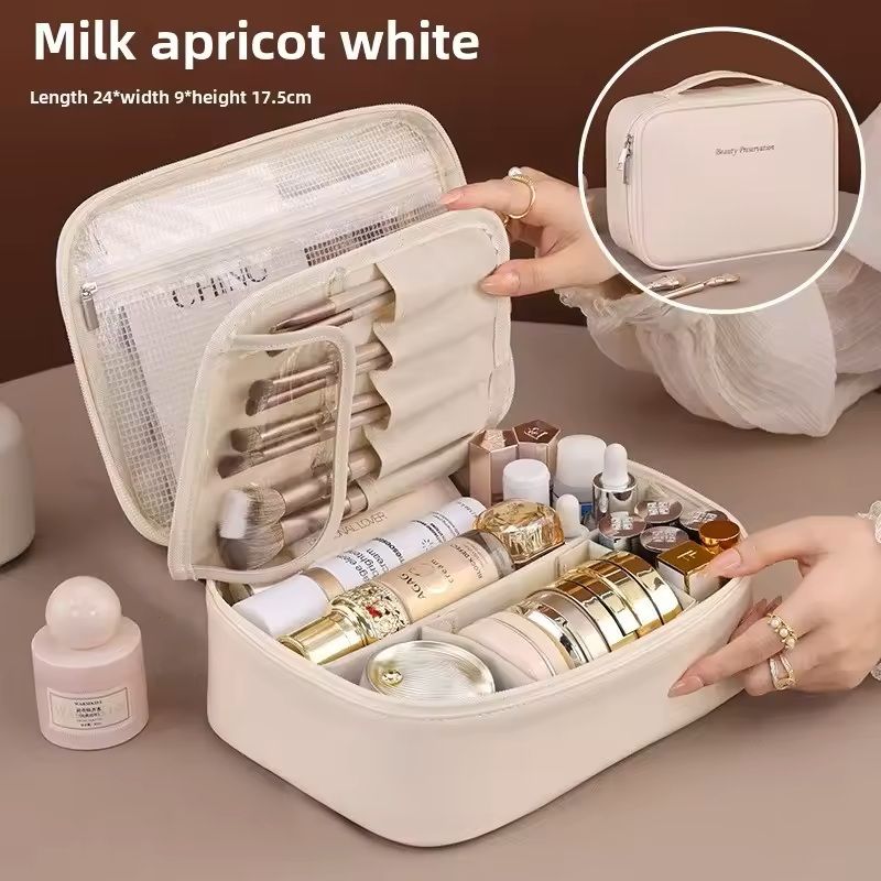 Large Capacity Travel Makeup Bag For Women Portable Toiletry Organizer Pouch 8