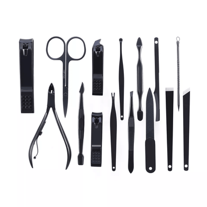 Manicure Pedicure Set Nail Clippers  Callus Remover Kit For Hand  Foot Care Stainless Steel Black P 1