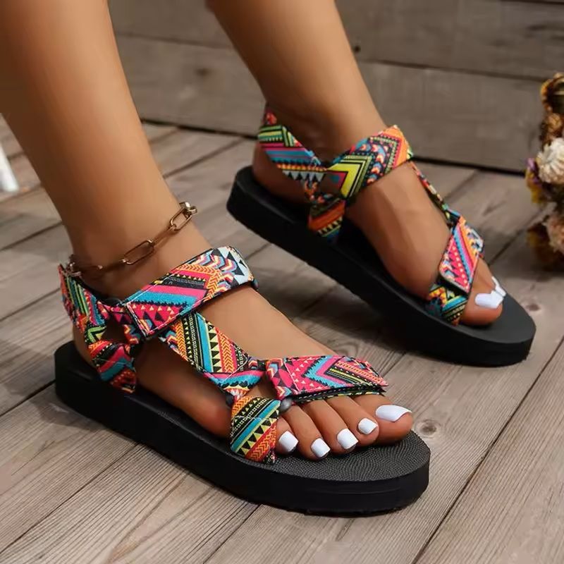 Summer Hemp Rope Flat Sandals For Women  Casual Beach Slippers With Set Foot Design 2