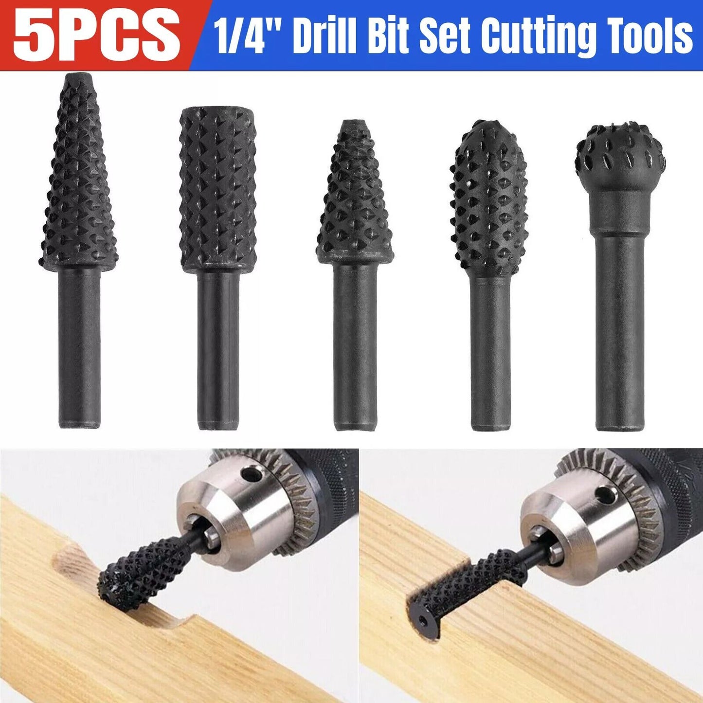 Dremel Rotary Tool Bits Set 5PCS 14 Carbide Burr Bits For Wood Carving Metalworking  DIY Grinding 3