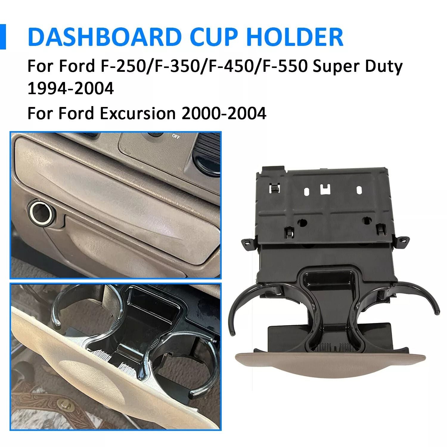 19992004 Ford Super Duty F250 F350 F450 F550 Dash Cup Holder  Parchment Tan OEM Replacement 4
