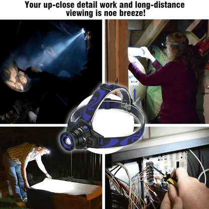 Tactical Headlight Rechargeable LED Headlamp With Battery  Charger High Lumens Waterproof Adjustabl 1