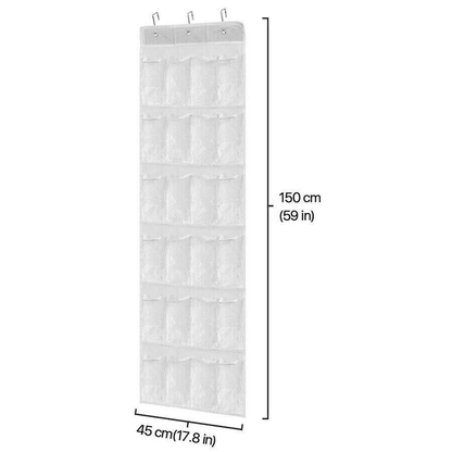 Over The Door Shoe Organizer Rack Clear Vinyl Pockets Hanging Storage Holder Bag For Closet  Door 4
