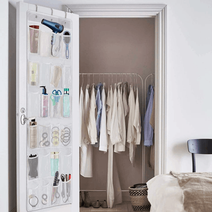 Over The Door Shoe Organizer Rack Clear Vinyl Pockets Hanging Storage Holder Bag For Closet  Door 2