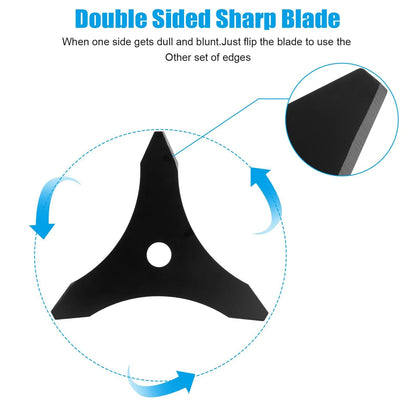Weed Eater Replacement Blades, 2PCS 10" 3-Tooth Steel Brush Cutter Heads for Trimmer Line Upgrade