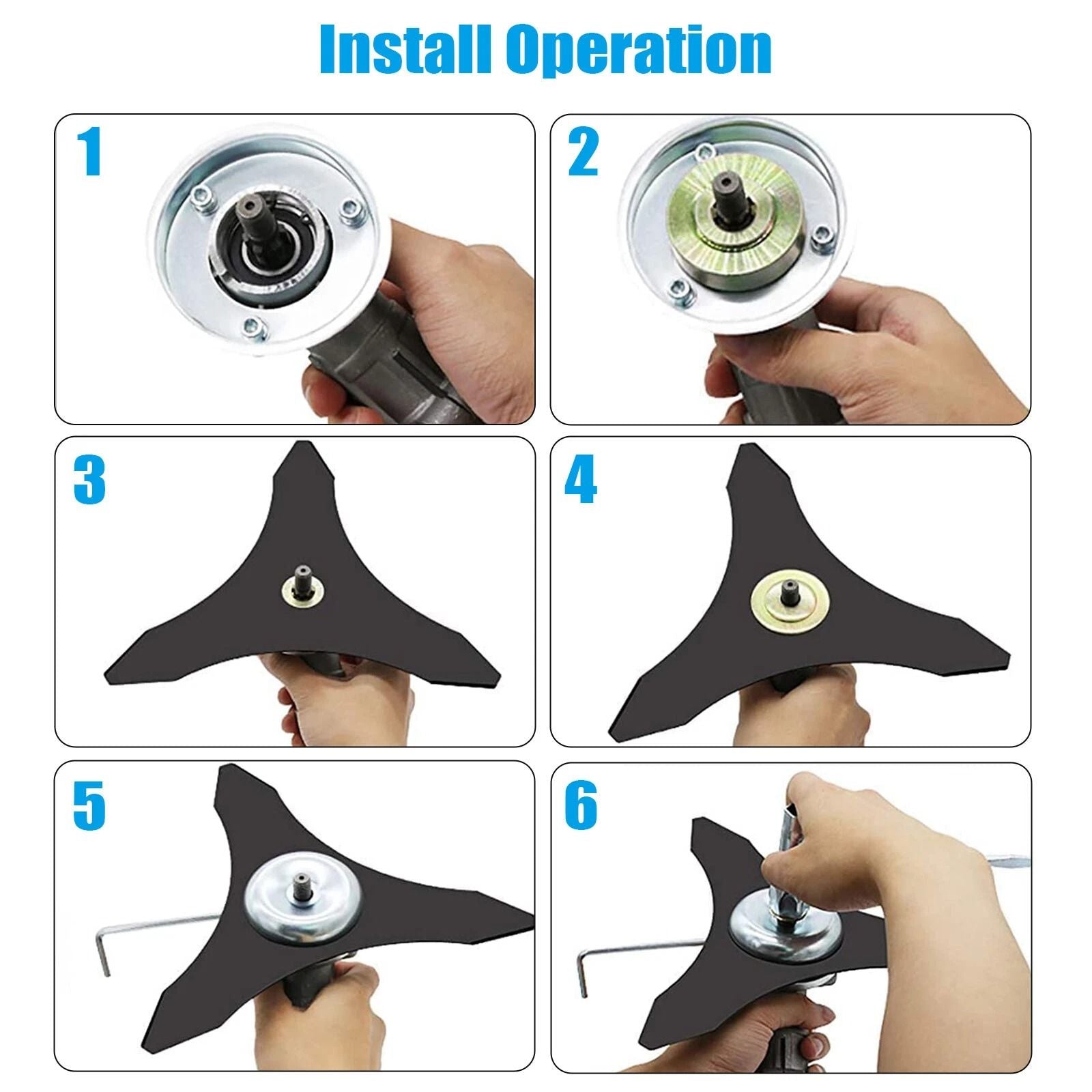 Weed Eater Replacement Blades 2PCS 10 3Tooth Steel Brush Cutter Heads For Trimmer Line Upgrade 4