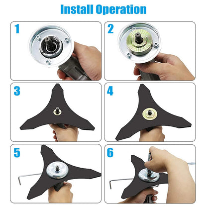 Weed Eater Replacement Blades 2PCS 10 3Tooth Steel Brush Cutter Heads For Trimmer Line Upgrade 4