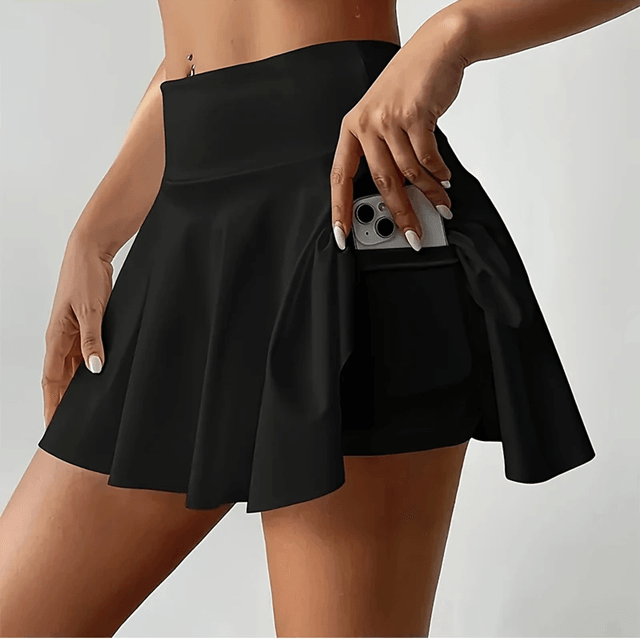Womens High Waist Sports Skirt With BuiltIn Shorts And Side Pockets For Tennis  Golf 2